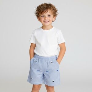 NWT~Boys Glorimont Blue & White Striped Seersucker Shorts~BOUTIQUE~Size 4T~142